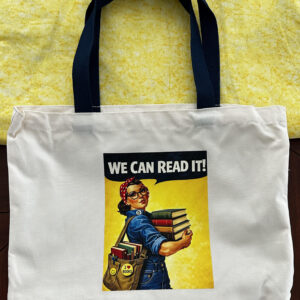 We Can read It Book Bag- Navy Handle